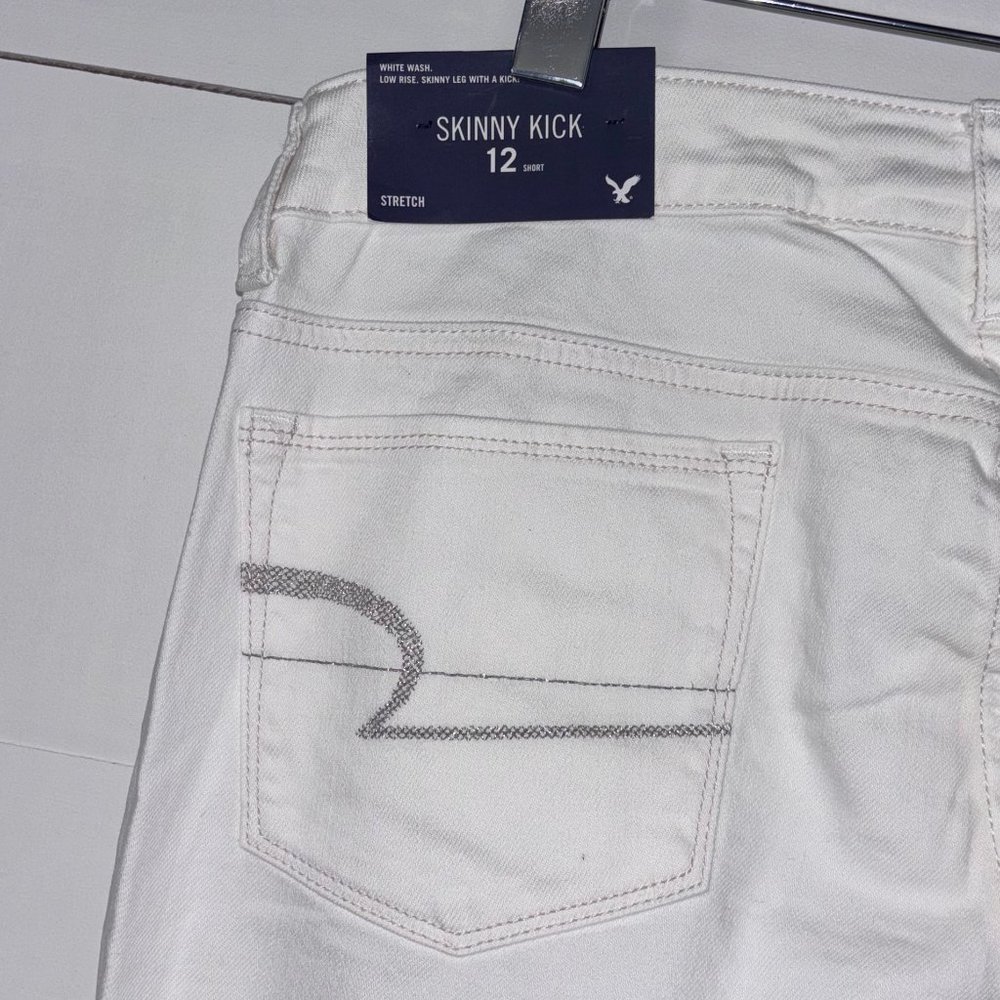 NWT American Eagle Low Rise Skinny Kick Jeans Stretch 12 Short - Picture 5 of 6